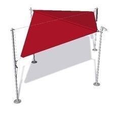 Bewegliches Sonnensegel in rot